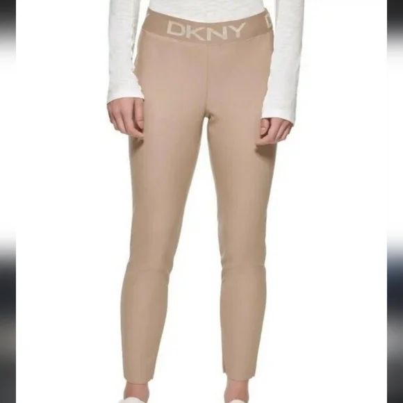 DKNY Faux Leather Leggings/Pants - Picture 12 of 13